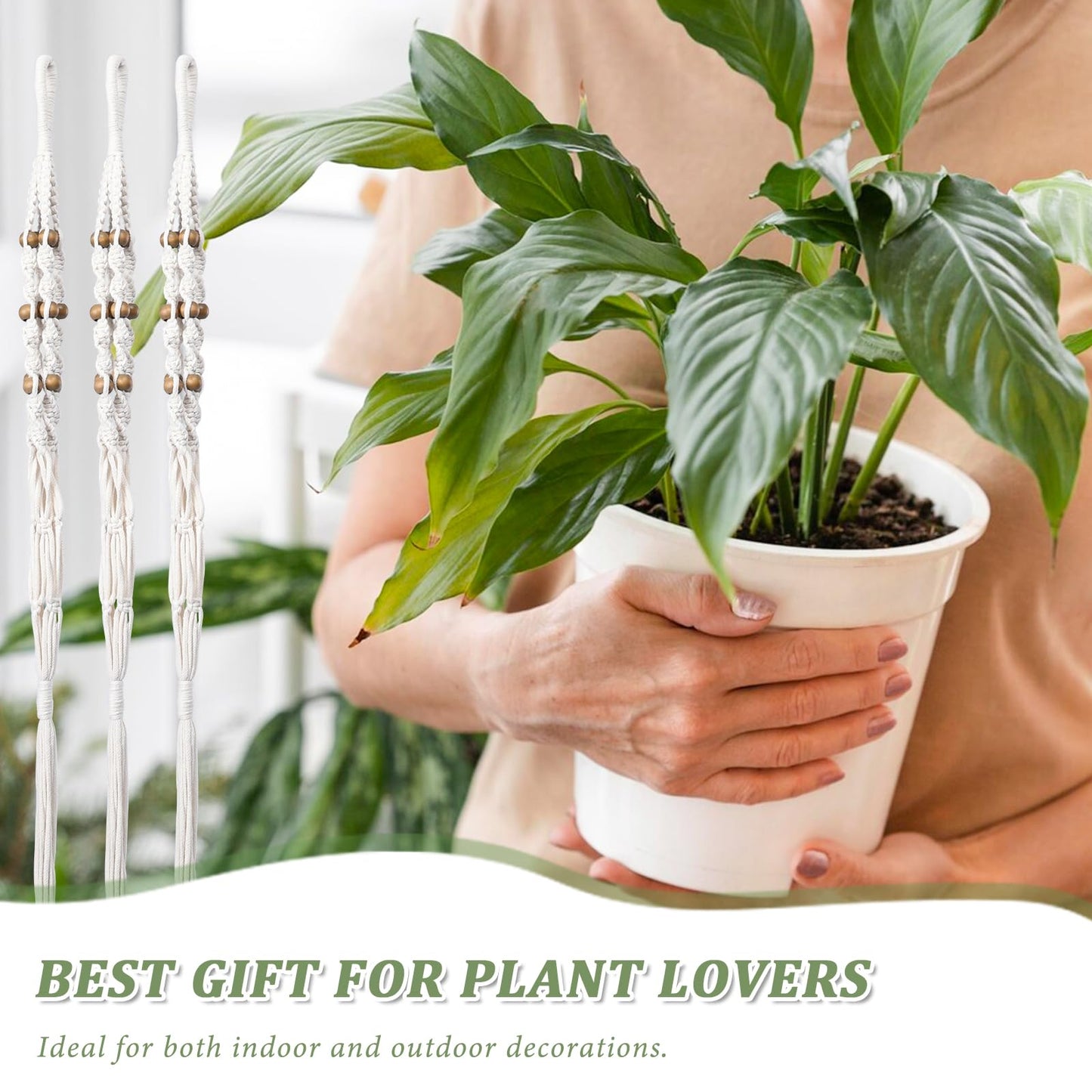 Chonsun Hanging Planters for Indoor Plants 3 PCS Wall Plant Hangers Macrame Wall Hanging Outside Garden Decor