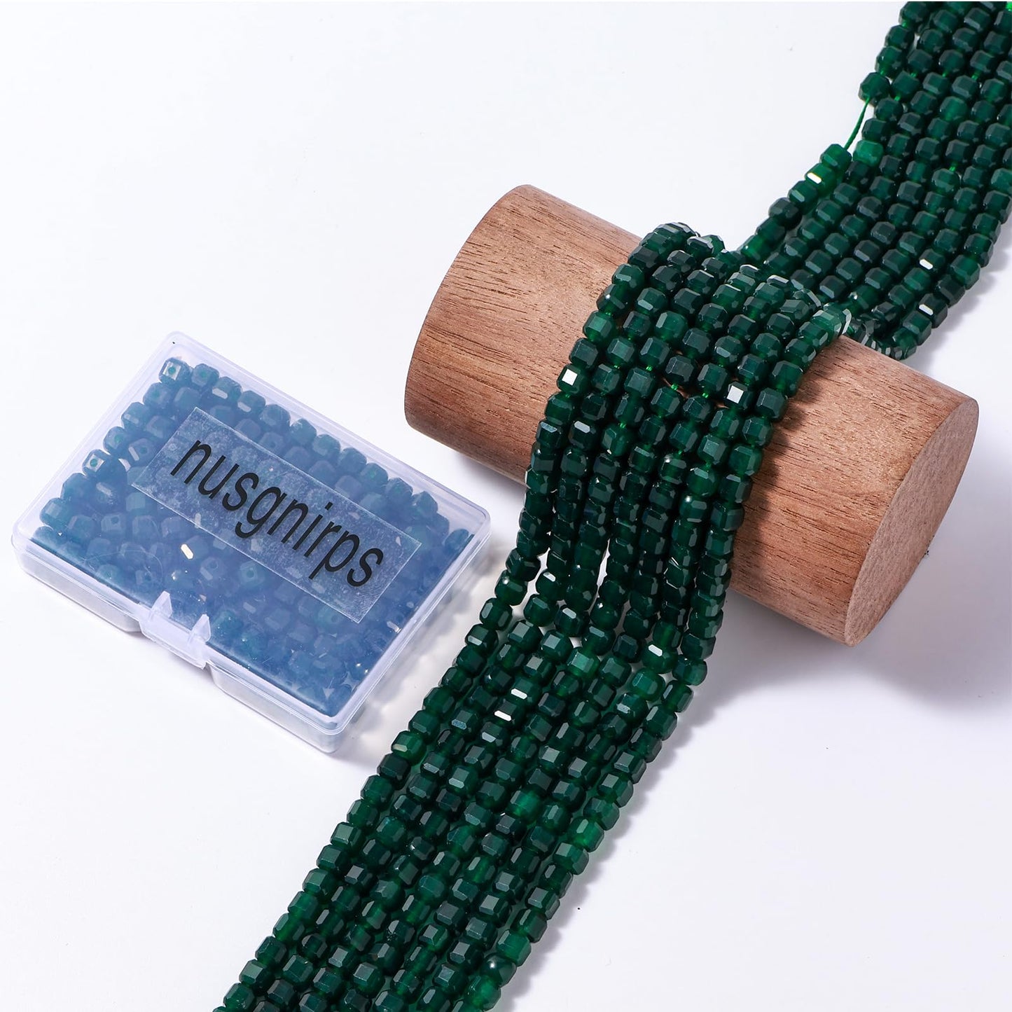 Natural Faceted Green Agate Cube Stone Beads 5-5.5mm 60pcs/str Loose Square Semi Gemstone Stone Beads for Making Bracelets Necklace Earrings