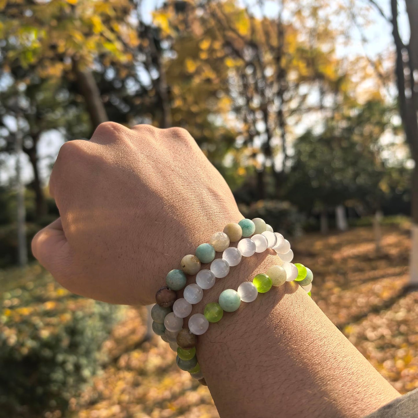 Crgwxzl Healing Crystal Bracelets for Women 8mm Natural Stone Beaded Stretch Bracelet Amazonite New Beginnings Spiritual Gemstone Lucky Jewelry Gifts