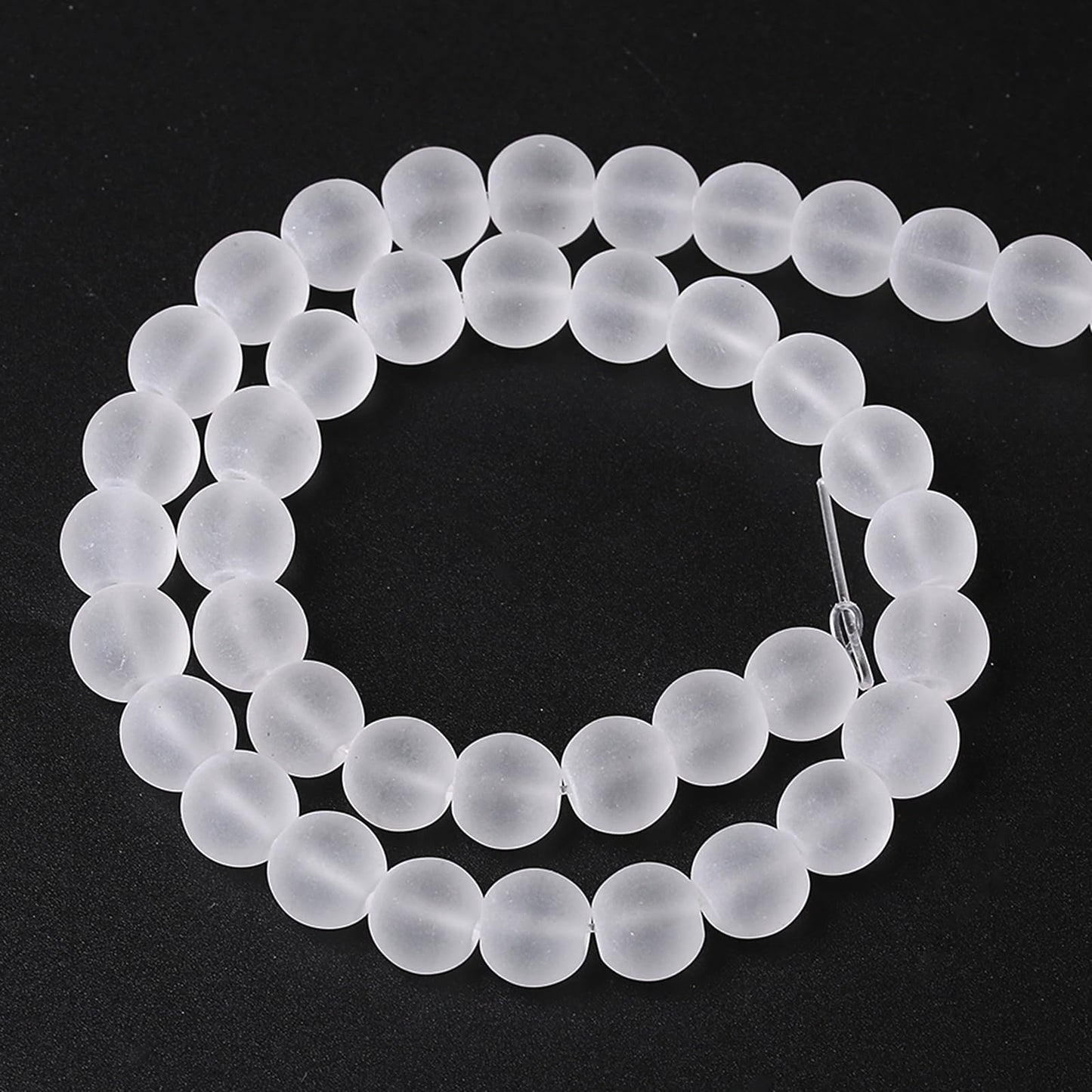 6MM 60PCS Matte White Glass Spacer Loose Beads for Jewelry Making DIY Bracelet Necklace