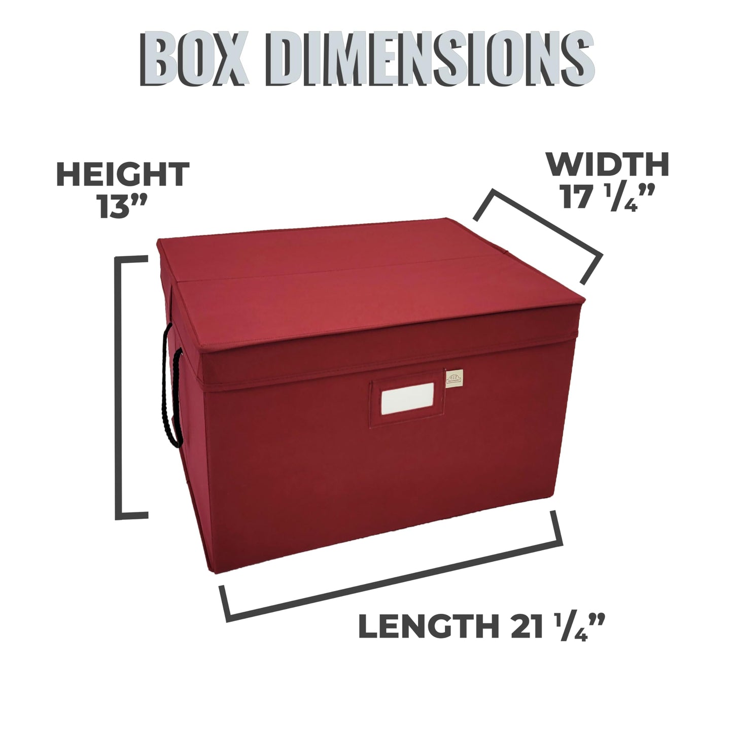 612 Vermont Christmas Ornament Storage Box with 3 Trays, Adjustable Acid-Free Dividers, Holds 60-4 Inch Ornaments