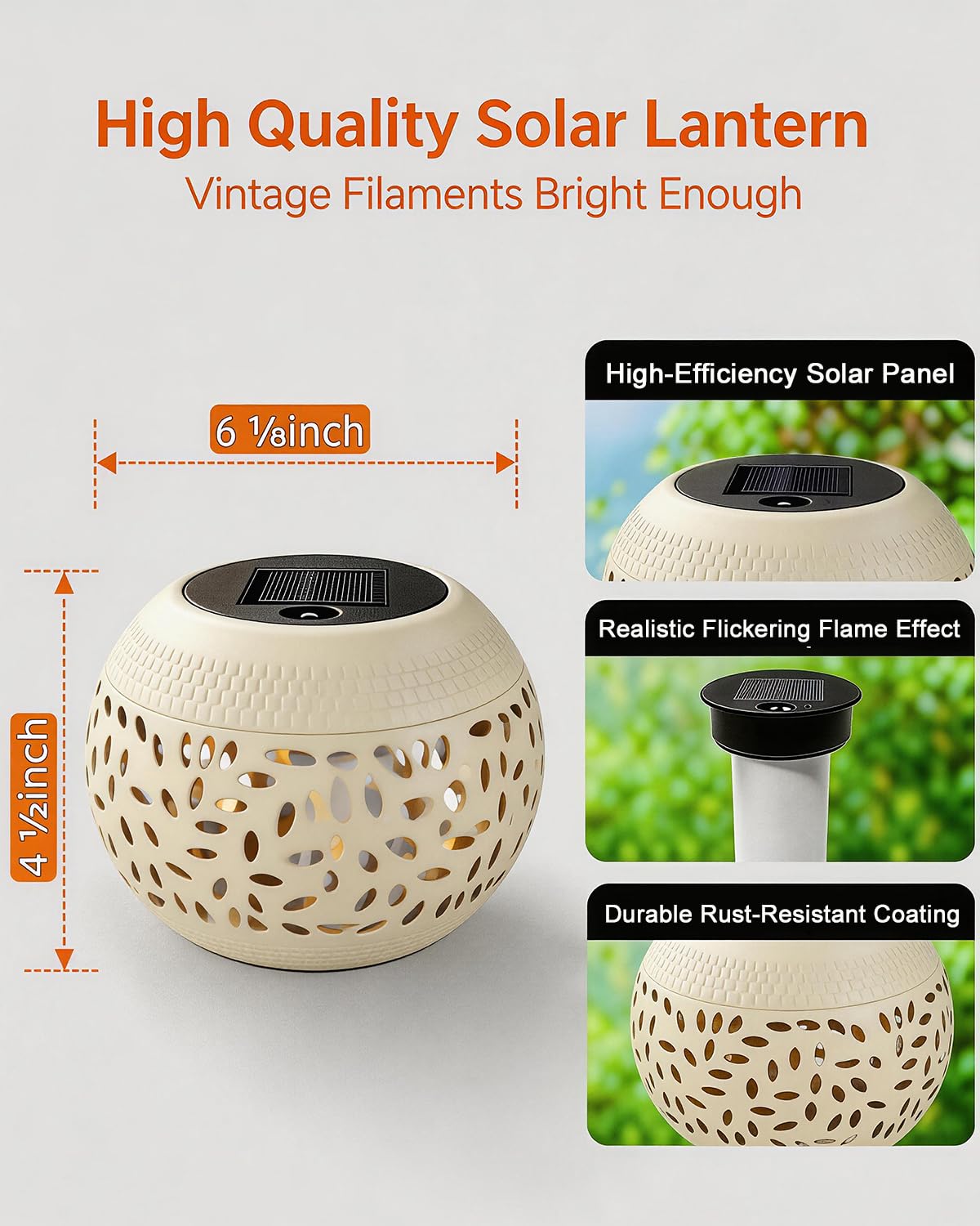 Solar Table Lights Outdoor Waterproof - Dancing Flickering Flame Lamp White Metal Tabletop Light Solar Powered Decorative Lighting Lantern for Desk Bedroom Patio Garden Pathway Yard (1 Pack)