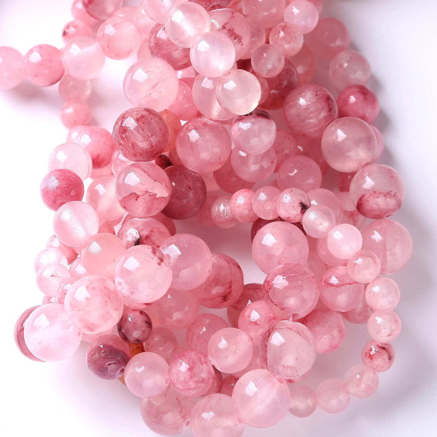 60pcs 6mm Natural Rose Pink Persian Jade Gemstone Round Loose Spacer Beads for Jewelry Making Healing Energy Stone Beads DIY Bracelets Necklaces 15"