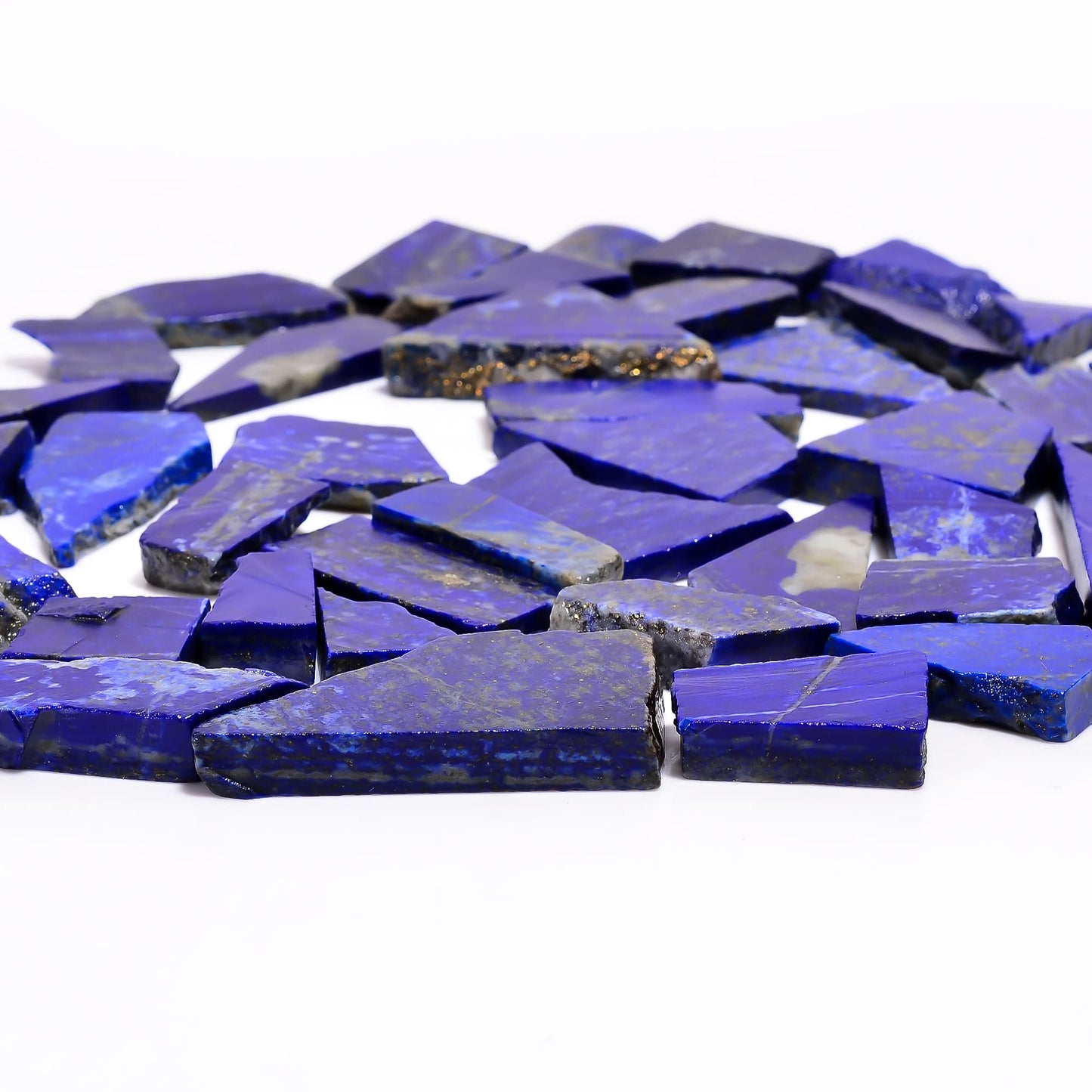 Natural Lapis Lazuli Raw Slice Gemstone- Healing Crystals for DIY Jewelry Making -Loose Natural Cabochon -Perfect for Crafting Unique Jewelry Designs (5 pcs, 25-35 mm)