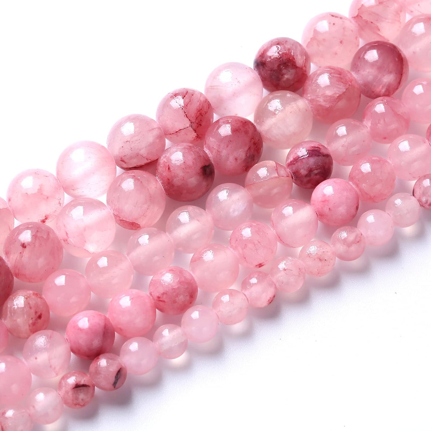60pcs 6mm Natural Rose Pink Persian Jade Gemstone Round Loose Spacer Beads for Jewelry Making Healing Energy Stone Beads DIY Bracelets Necklaces 15"
