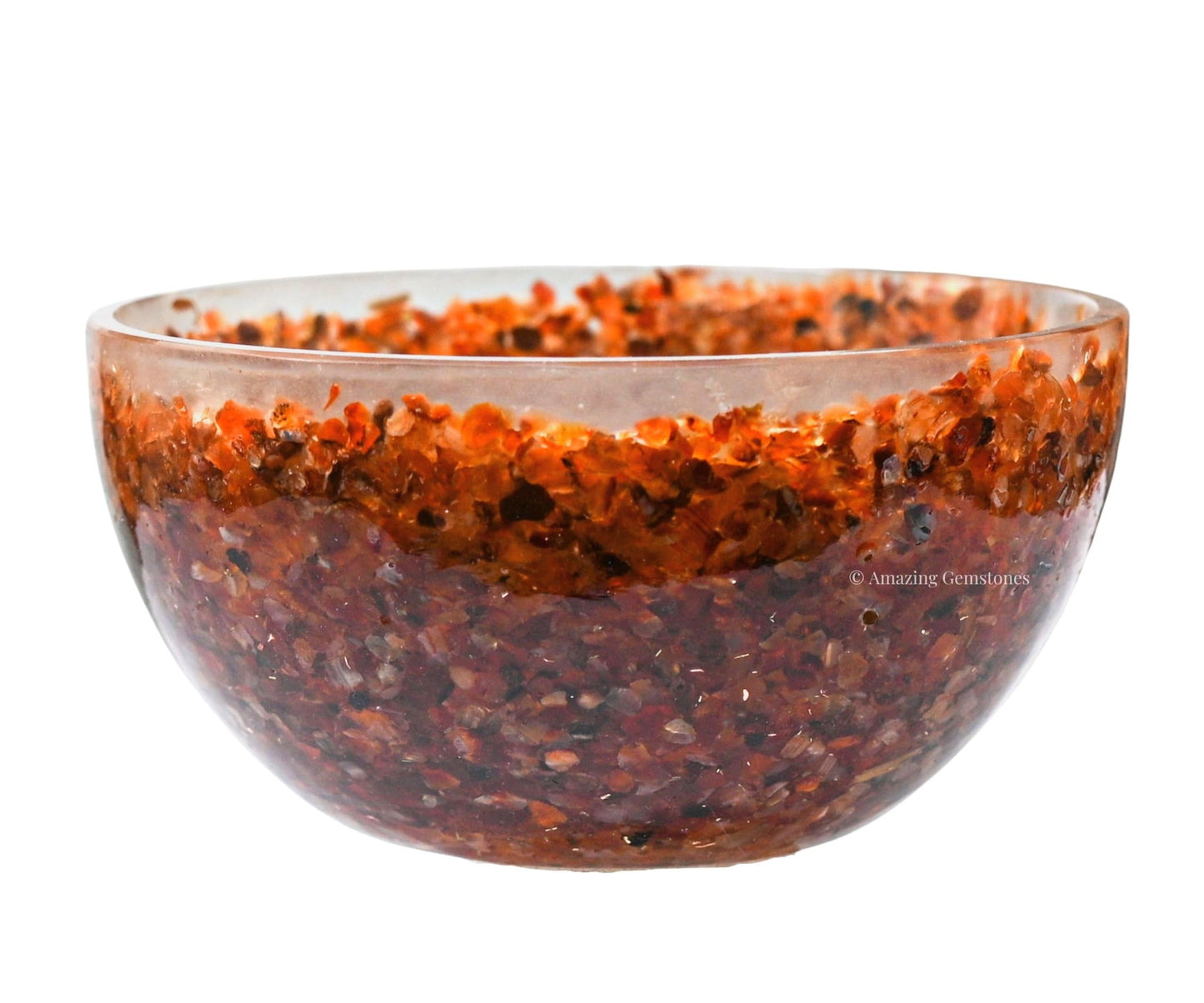 Amazing Gemstone Carnelian Orgonite Orgone Crystal Gemstone Bowl - 3" Orgonite Carnelian Crystal Bowl for Meditation, Crystals and Healing Stones Gift and Protection