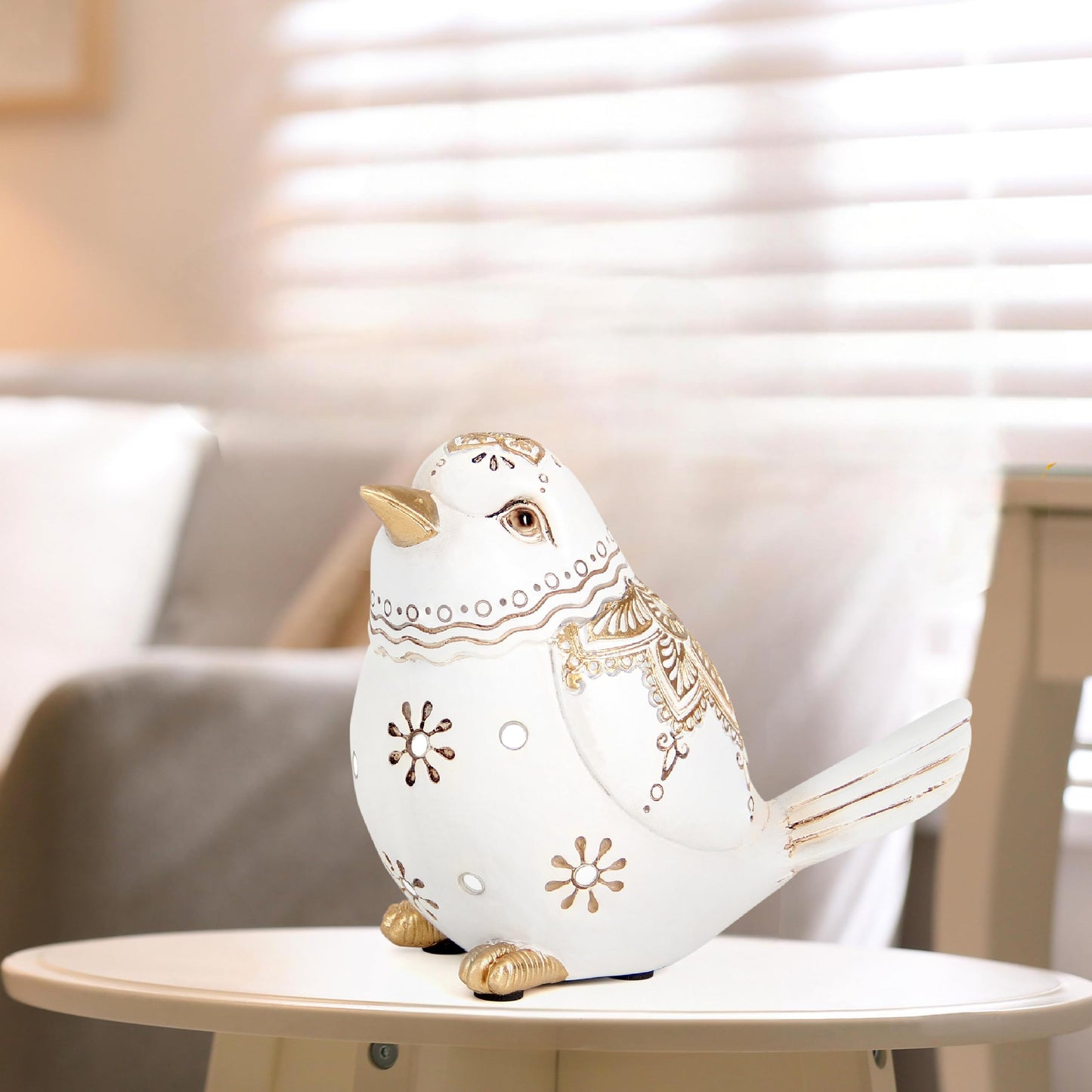 Xintim Bird Statue for Home Decor Accents Boho White Bird Figurines for Shelf Living Room Bedroom Centerpiece Table, Decorative Birds Sculpture, Animal Decor Gifts for Bird Lovers, Women