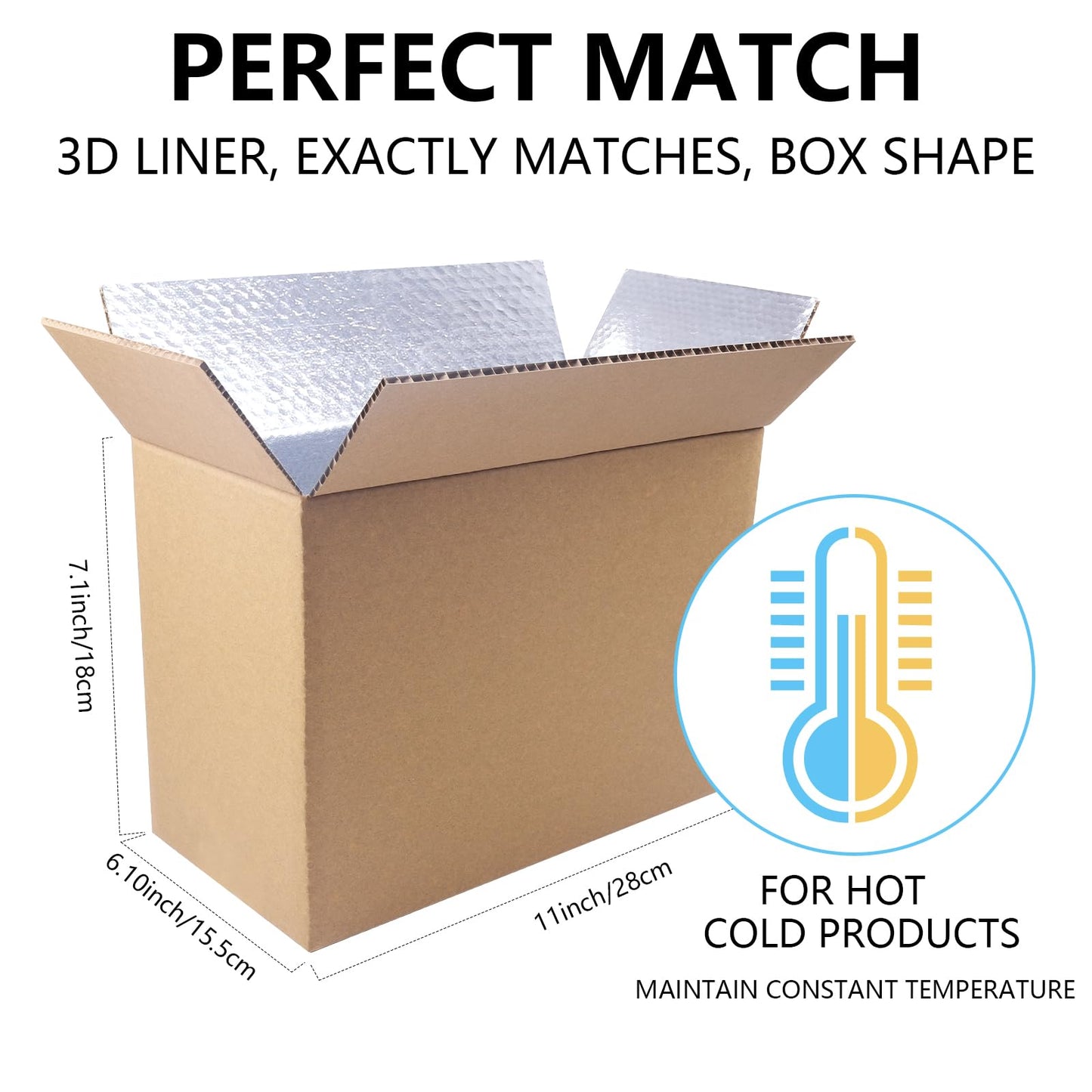6 Pack Insulated Shipping Box for Shipping Frozen Food Cold Shipping Boxes Large Foil Cooler Carton Moving Kits for Mailing Packing (Box Size 11 x 6.1 x 7.1 Inch)