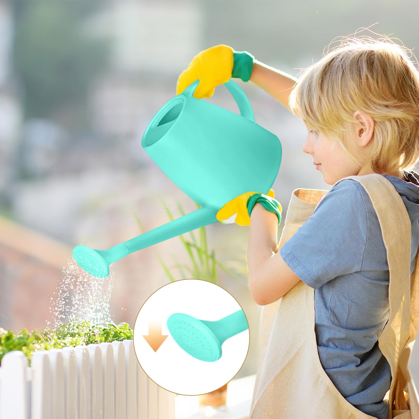 UFANME Plastic Watering Can - 1/2 Gallon - Turquoise