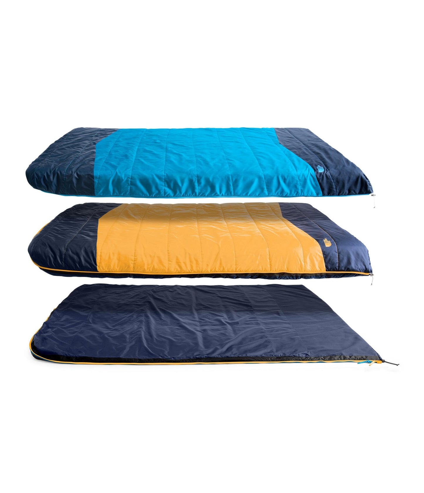 THE NORTH FACE Dolomite 2 Person Sleeping Bag 15F / -9C - Rectangular, 3-in-1 Insulation, Water Repellent, Fleece Lined, Hyper Blue/Radiant Yellow-NPF, Regular