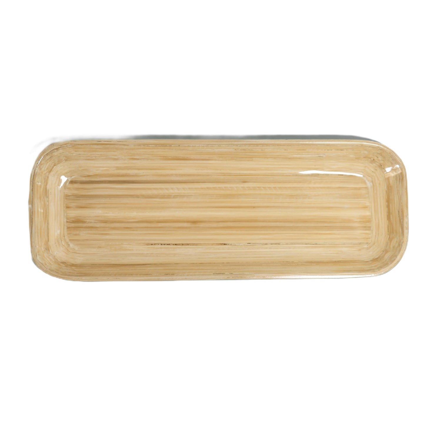 Caytre Living 15″ × 5.5″ Bamboo Rectangular Serving Tray – Hand‑Painted Decorative Fiber Platter – Lightweight, Eco‑Friendly Tableware for Olives, Appetizers & Snacks - Pearl