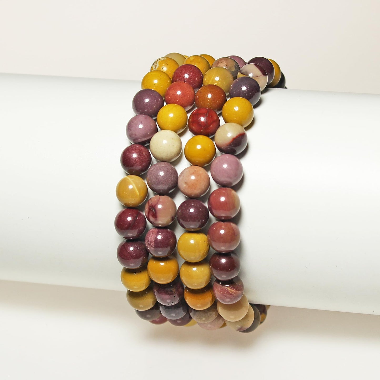 MJDCB Natural Stone Beads Moonkaite Jasper Egg Huangshi Round Loose Beads for Jewelry Making DIY Bracelet Necklace (6mm)