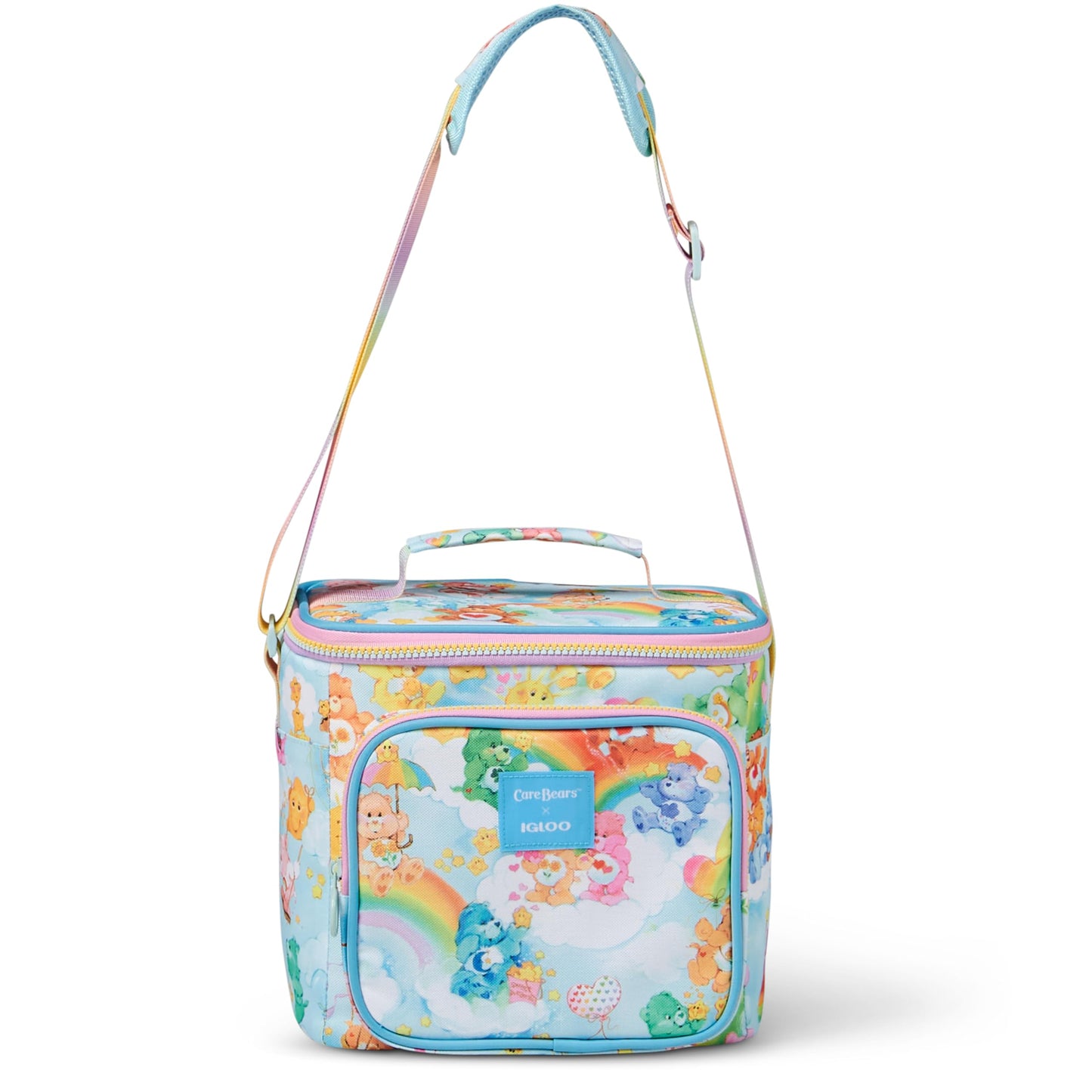 Igloo 90s Retro Collection Square Lunch Box Cooler with Front Pocket and Adjustable Strap,Insulated Leakproof Lunch Cooler Bag, Reusable Lunch Tote