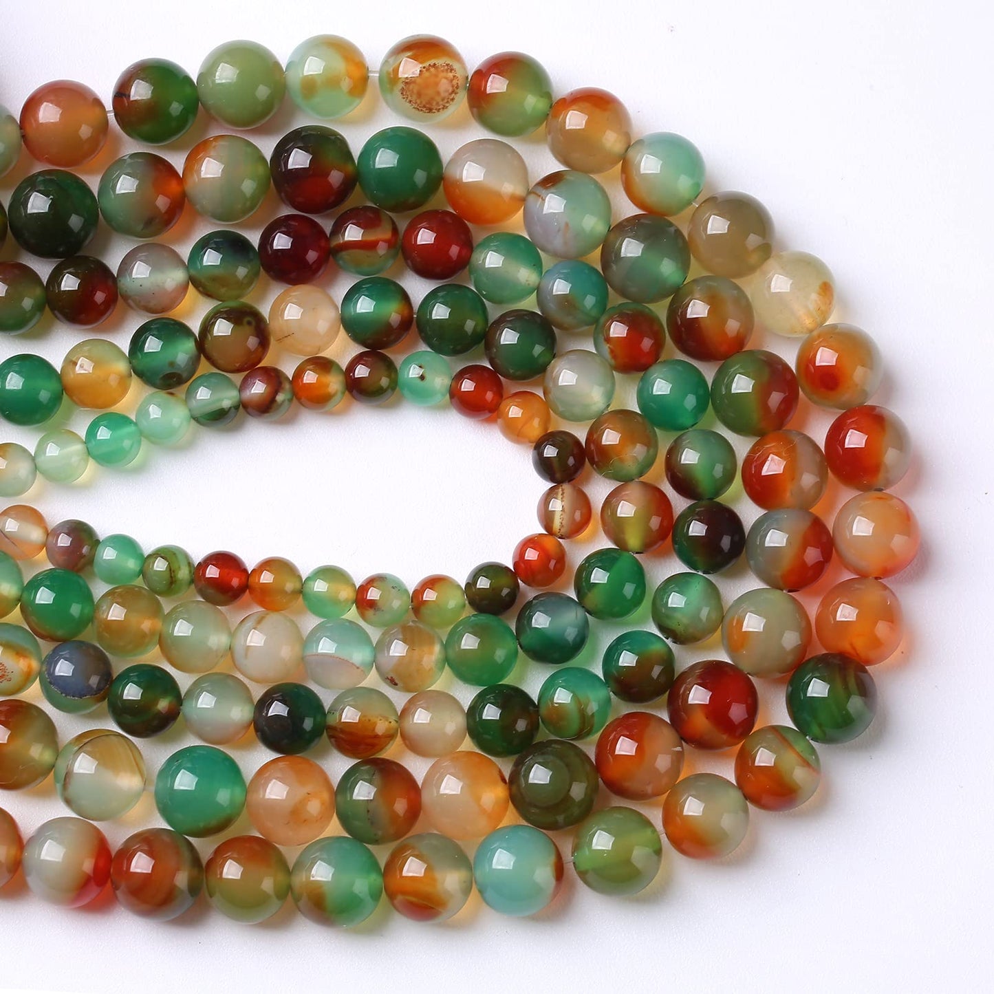90PCS 8mm Natural Peacock Agates Beads for Jewelry Making Semi Precious Loose Gemstones Beads DIY Bracelet Necklace 2 Strand 32"