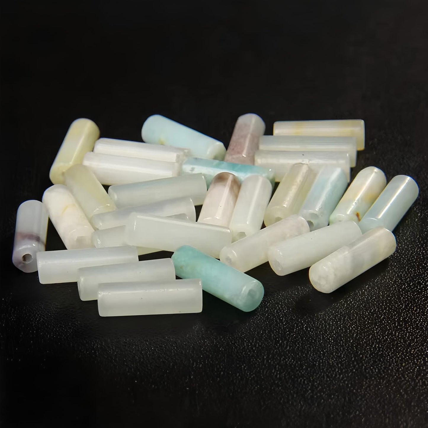 HAAMIIQII Natural Amazonite Tube Beads 13x4mm Column Stone Cylinder Gemstone Loose Beads for Jewelry Making Strand 15 Inch (28-29pcs)