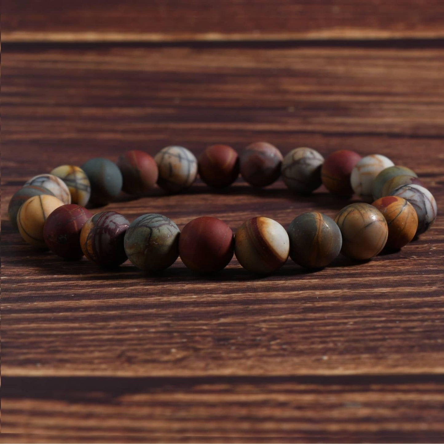 Gracayfr Stress Relief Bracelet Triple Protection Emotional Healing Crystal Spiritual Empath Protection Natural Stone Gemstone Stretch Bead Jewelry For Women Picasso Jasper