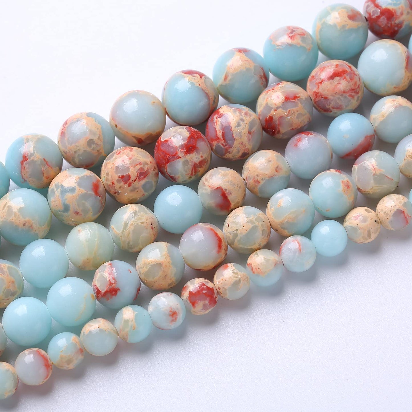 60PCS 6mm Natural Blue Jasper Beads Longevity Mountain Stone Round Loose Spacer Beads for Jewelry Making DIY Energy Stone Healing Power Bracelet 15"(6mm, Blue Jasper)
