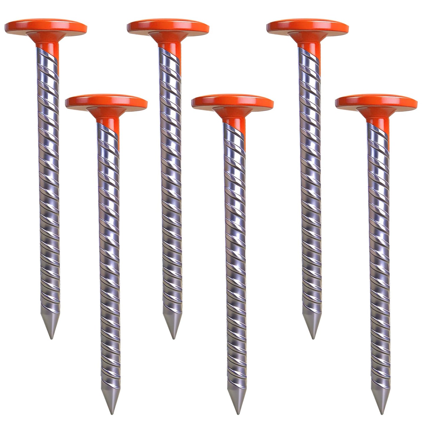 FEISHENLIAN 6 inches, Measuring Stake Boundary Marking, Low Profile, high Visibility Orange, Suitable for Garden Lawn Landscape Edge Weeding barriers Boundary Marker Post(12 pcs)