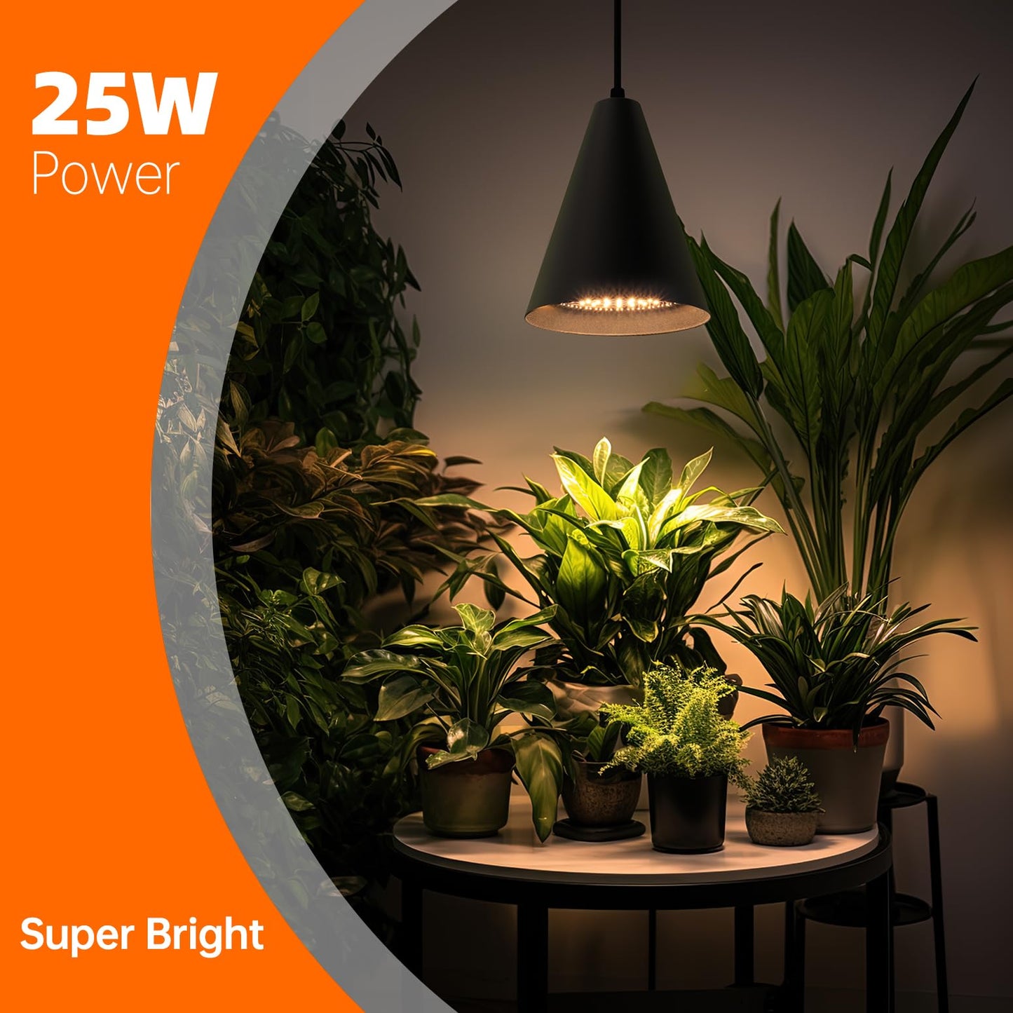 Bstrip Hanging Grow Lights for Indoor Plants, 25W Full Spectrum Hanging Plant Light with Timer &16.4FT Power Cord, 3000K Black Pendant Grow Light for Indoor Plant,Tall Plant Garden, Flowers,Greenhouse