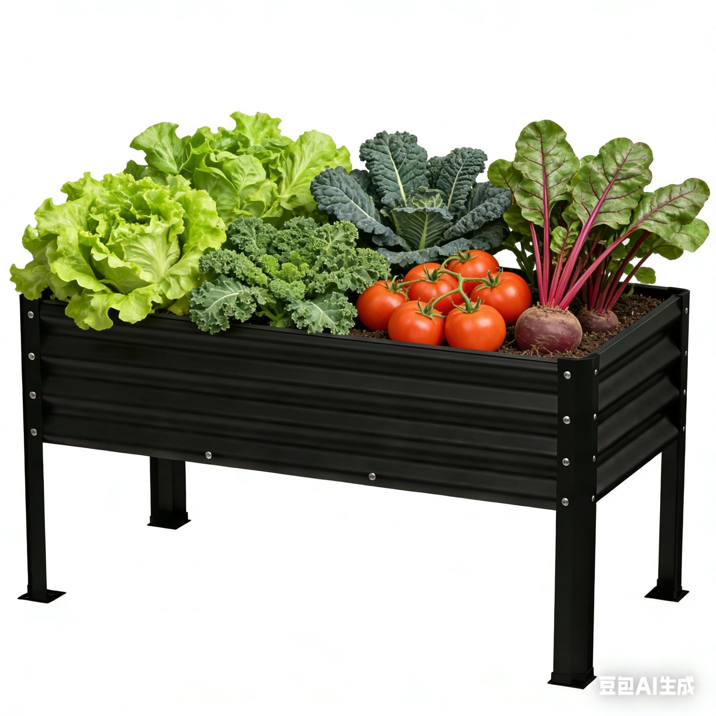 Yardbliss Large Galvanized Raised Garden Bed Outdoor with Legs, Load Capacity 1200LB, 48x26x30in Raised Garden Bed, for Backyard/Patio/Balcony/Gardening/Vegetables Flowers, Black