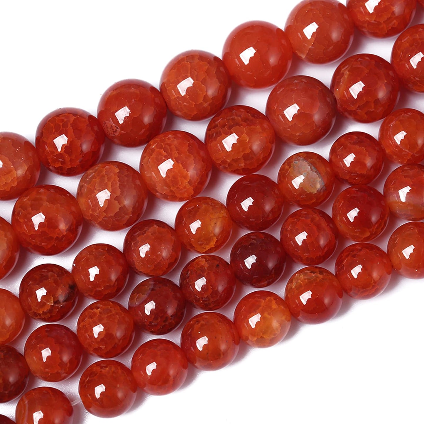 10mm 36pcs Natural Red Dragon Vein Agate Stone Beads for Jewelry Making Energy Healing Round Beads DIY Bracelet Necklace Accessories 15" (10mm, Red Dragon Vein Agate)