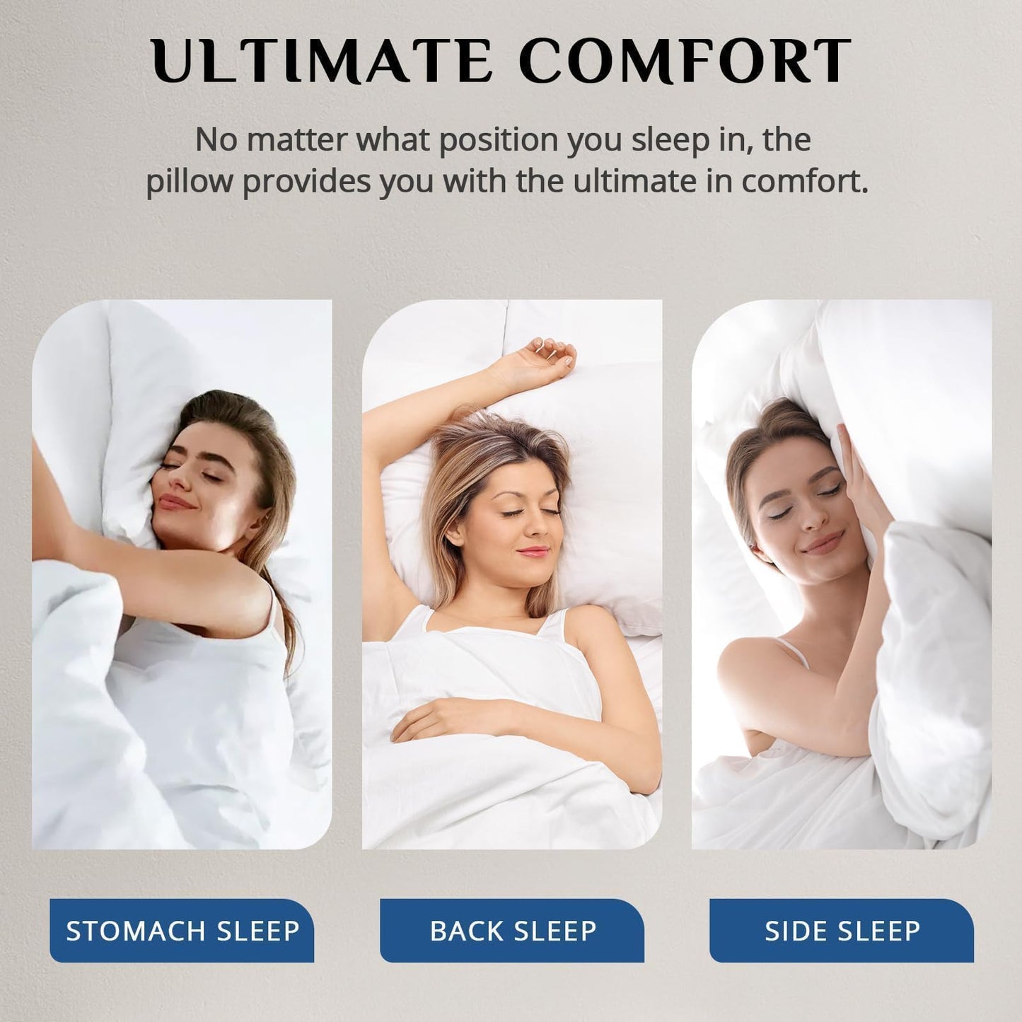JOLLYVOGUE Pillows Standard Size Set of 4, Washable Supportive Full Size Bed Pillows with Super Soft Down Alternative Fill, Luxury Fluffy Hotel Quality for Side, Back and Stomach Sleepers