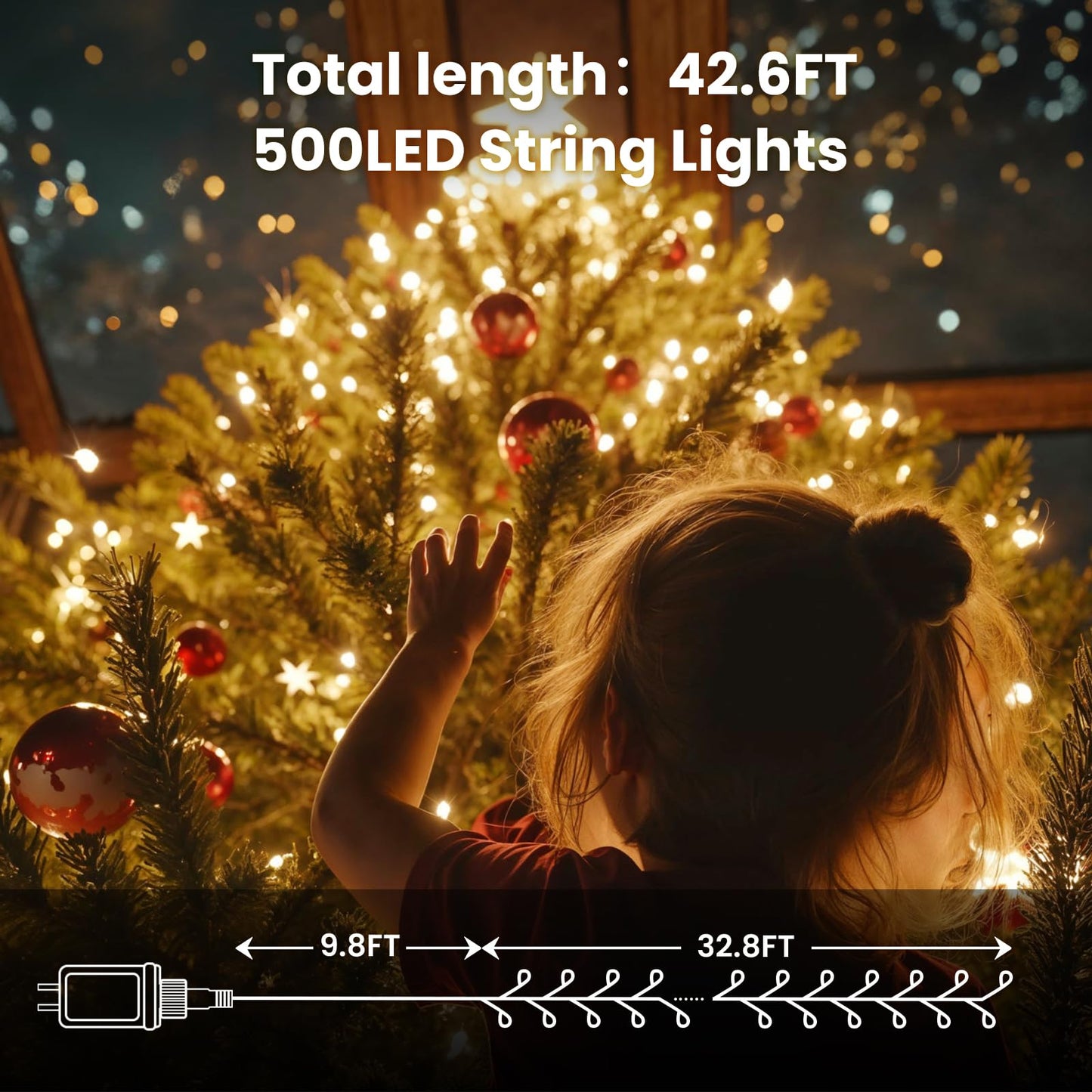 Dailyart Fairy Lights Plug in, 500 Led with Remote 42Ft Small Warm String Lights with Timer Long Twinkle Waterproof String Fairy Lights for Bedroom Outdoor Indoor Decor,Gold Wire