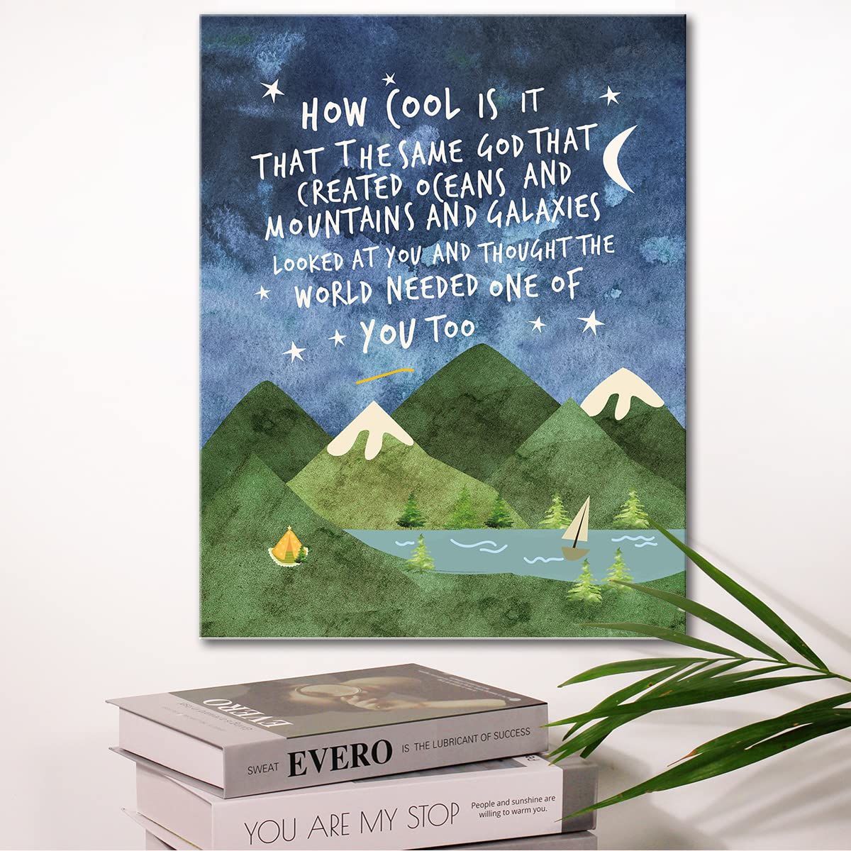 Wailozco Same God Creation Wall Art,Mountain Wall Art for Nursery Toddler Boy Room Wall Decor,Christian Kids Canvas Framed Poster Print,Adoption Gifts First Communion Gifts for Boys