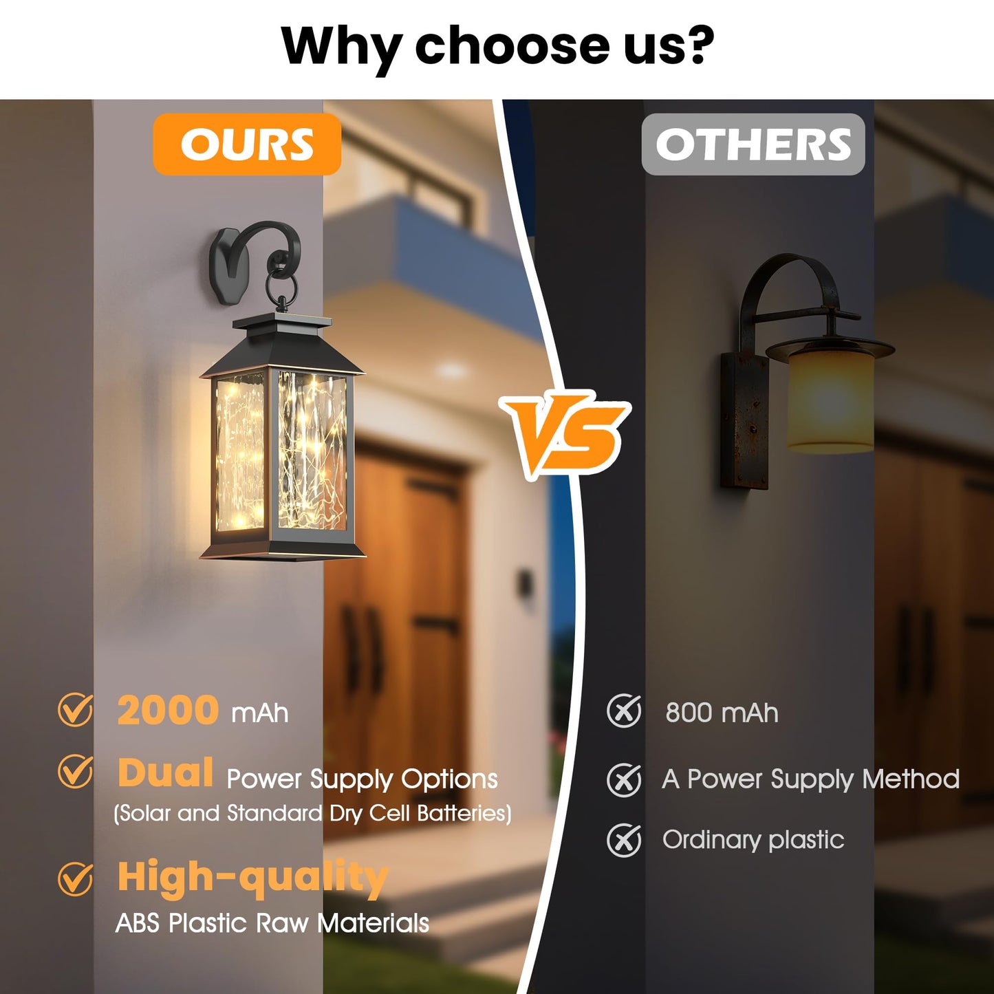 AYTPU 2-Pack Hanging Solar Lanterns, Water Ripple Glass Fairy Lights Design, Outdoor Waterproof, Upgraded Dual Power (Solar & AA Battery), Perfect for Porch, Patio, Indoor Tables and Mantelpiece
