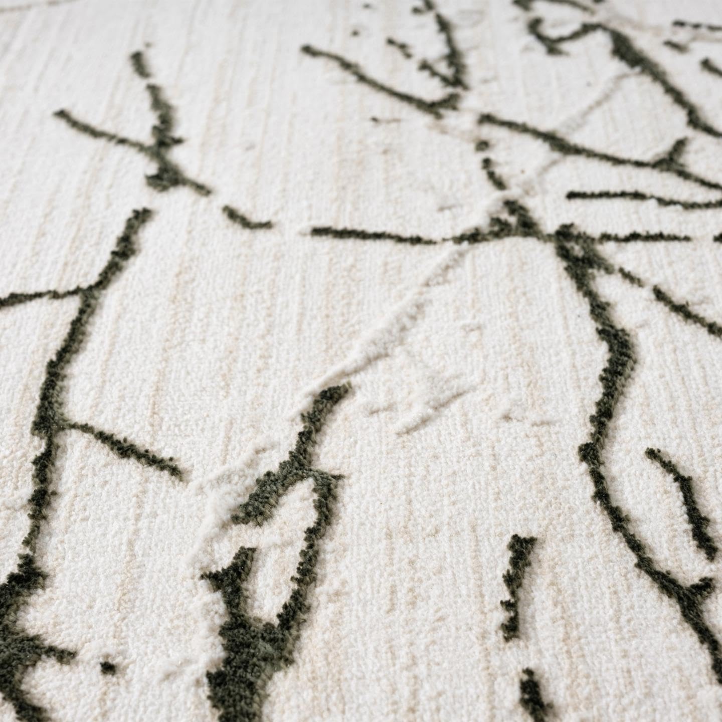 LUXE WEAVERS Modern Abstract Nature Cream Green 5x7 Area Rug, Non-Shedding Carpet
