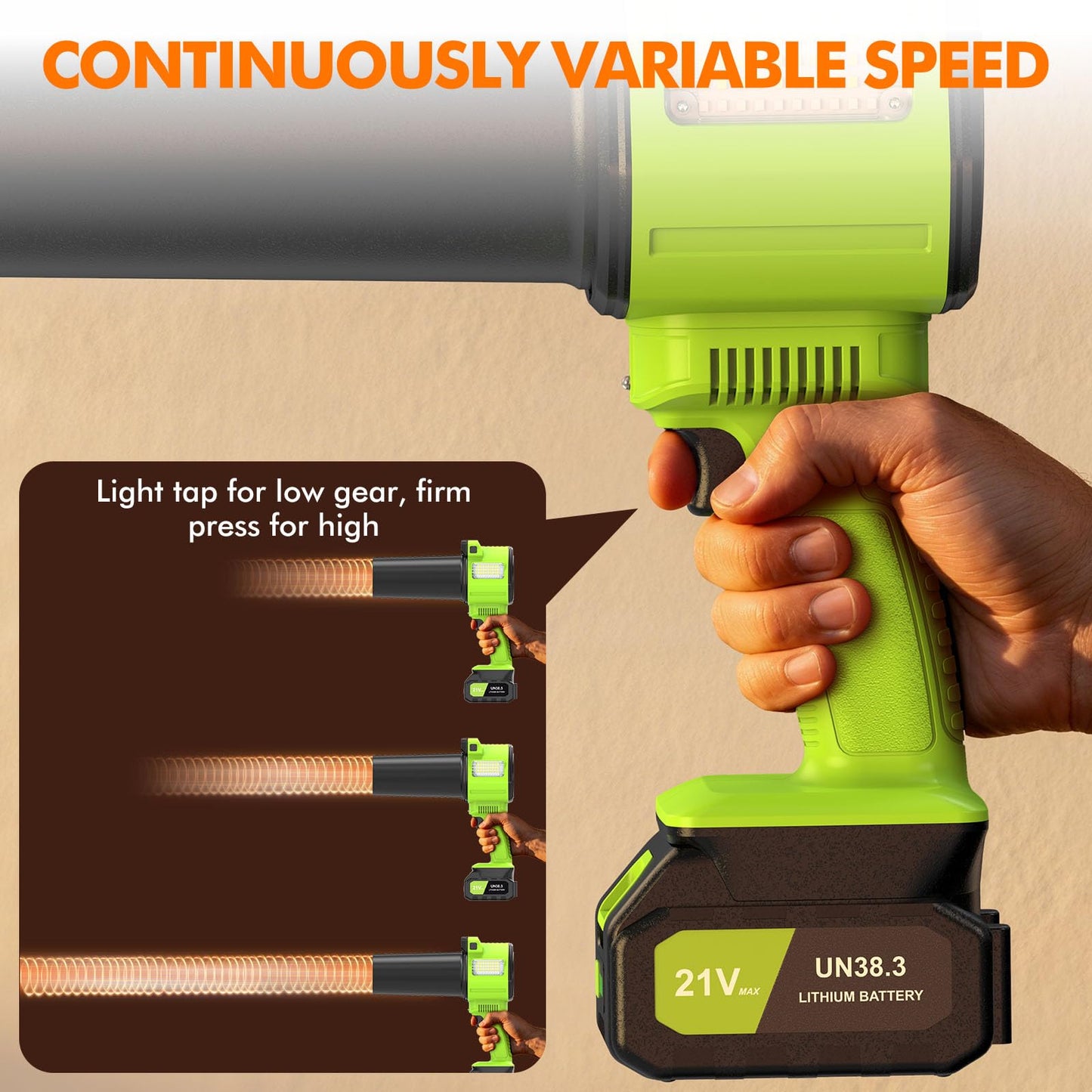 OGERY Brushless Leaf Blower Cordless with Lights, Powerful Electric Leaf Blowers with 2 x 3.0Ah Batteries & Fast Charging, 700CFM 900G Wind Pressure Handheld Blower for Lawn Care Yard Garden, Green