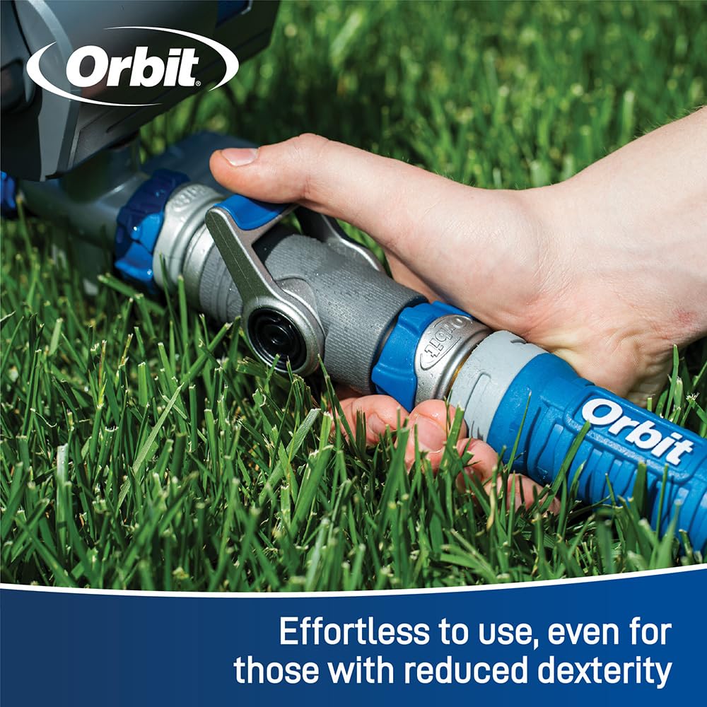 Orbit Heavy-Duty Shut-Off Hose Connector – Zinc Core, Easy-Grip Lever, High-Flow Control 28296
