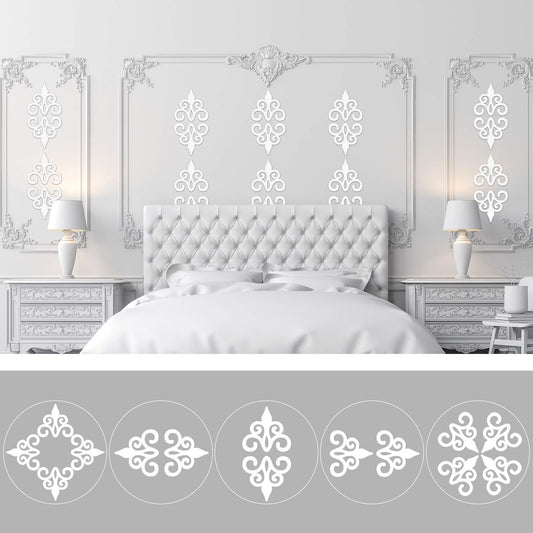 Zonon 32 Pcs Acrylic Mirror Wall Stickers Home Decor Decals Silver Mirror Wall Decoration for Living Room Ceiling Ornament for Bedroom Door Adhesive Art Bathroom Hollow Removable Decor, 5 x 5 Inch