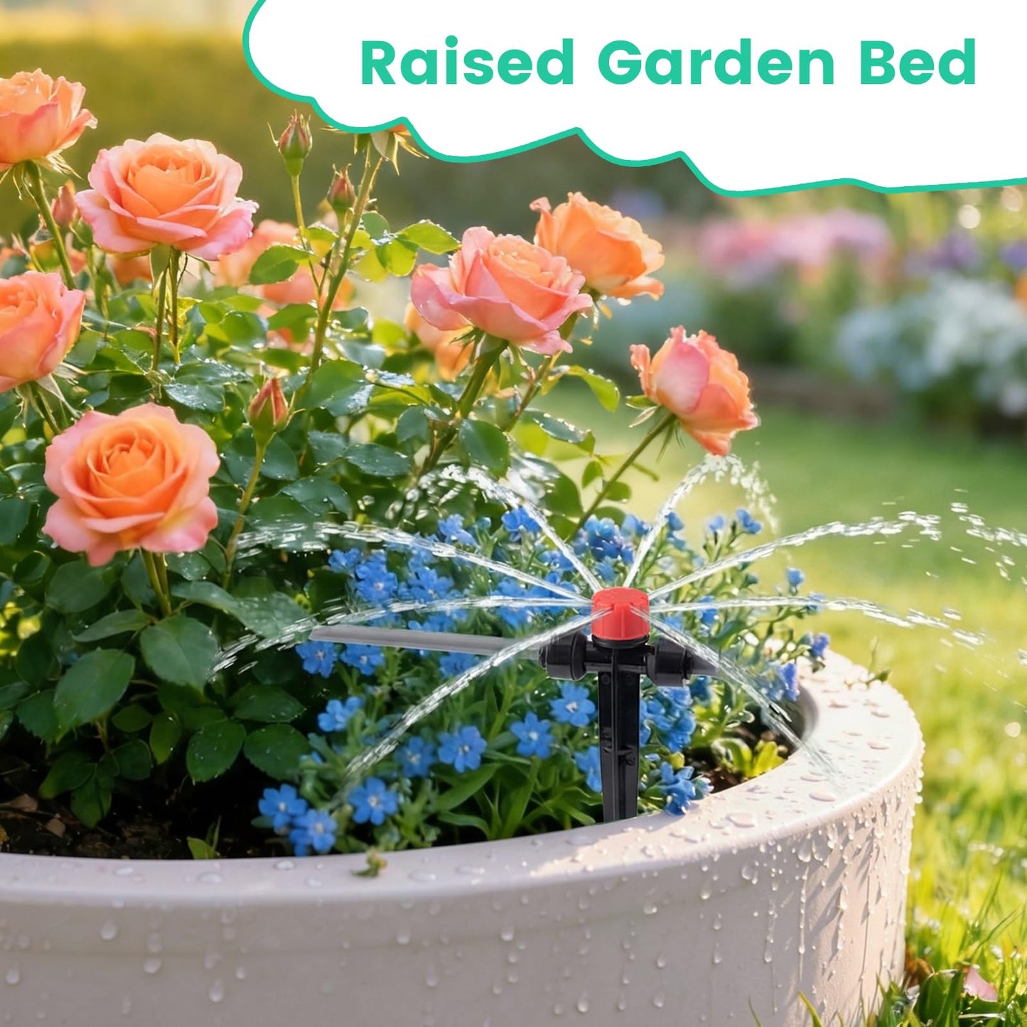 Upgrade 240FT Quick-Connect Drip Irrigation System Kit, Auto Garden Watering System with 1/4" & 1/2" Fast-Lock Tubing, Adjustable Nozzles Emitters for Raised Garden Beds,Greenhouse, Lawn, Patio
