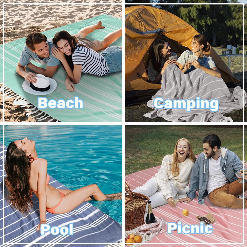 Widdonen Giant Turkish Beach Towel Blanket 85x75 Cotton XXL Extra Large Oversided Bath Pool Blankets XL Huge Bed Sand Free Throw Towels Picnic Outdoor Big Quilt Necessities Cloud Gifts for Adult