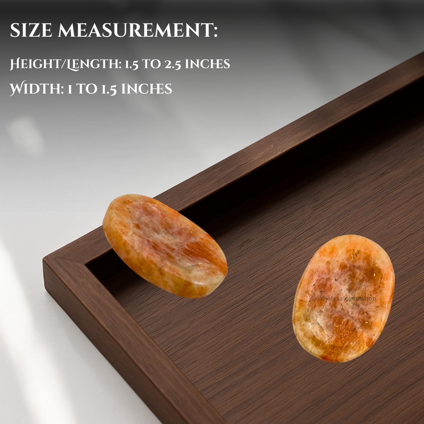 Wholesalegemshop Sunstone Thumb Worry Stones Metaphysical Gemstone Crystal Healing Reiki Men Women Gift FENG Shui Positive Energy Love Wellness Palm Stones Wicca Powerful