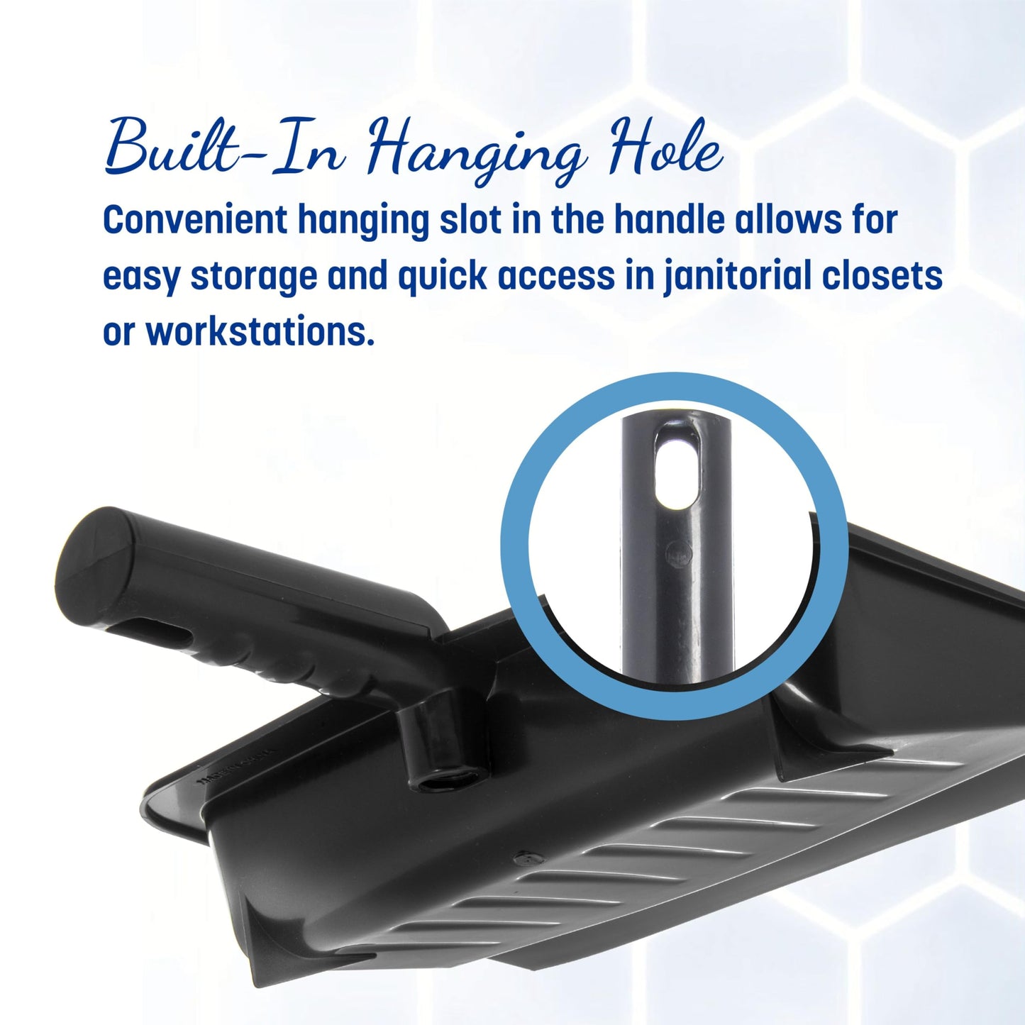 Carlisle FoodService Products Heavy Duty Dust Pan with Handle – Durable Plastic, 8 Inch Dust Pan for Home, Kitchen, and Commercial Use, Black