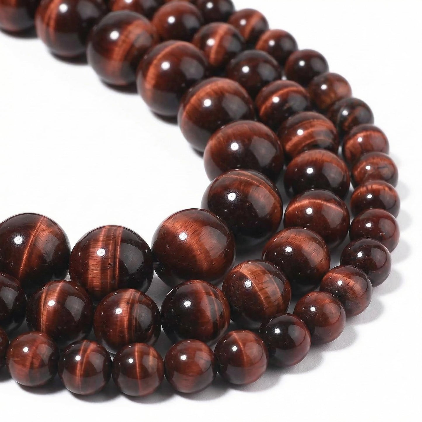 Yochus 60pcs Red Tiger Eye Beads，6mm Healing Power Natural Stone Round Loose Beads for Jewelry Making Earring Necklace DIY Crafts