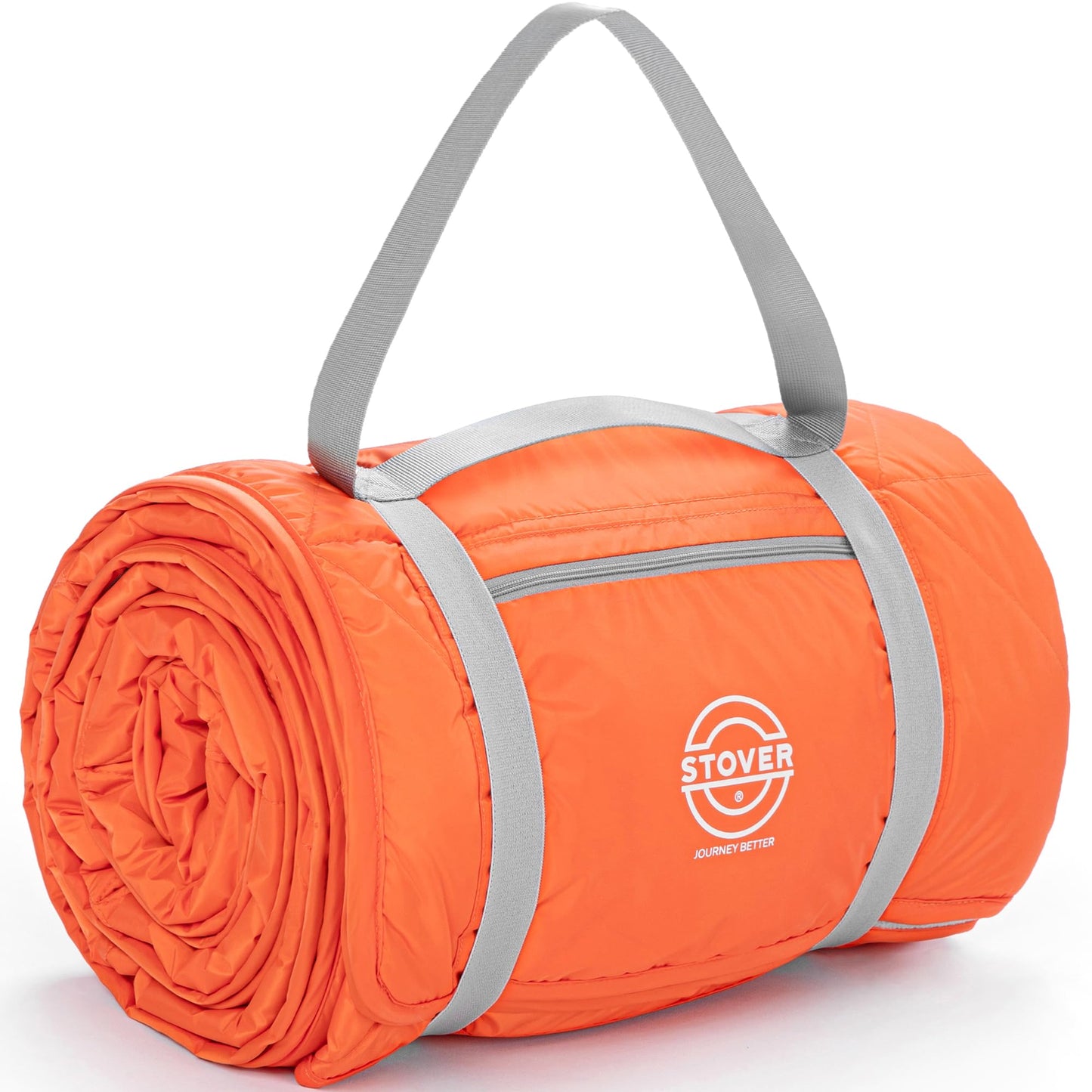 STOVER Large Waterproof Outdoor Stadium Blanket- Extra Thick Soft Fleece Camping Blanket for Travel, Picnics, Sports, Dogs- 79"x55" Warm, Windproof, Sand-proof, Lightweight, Packable (Game Day Orange)