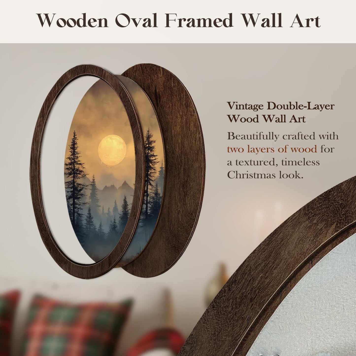 Wheatwin Celestial Room Decor, Moody Dark Academia Sunlight Sunshine Oval Wall Art Hanging Decorations for Home Bedroom Living Room, 14.56x9.05 Inch