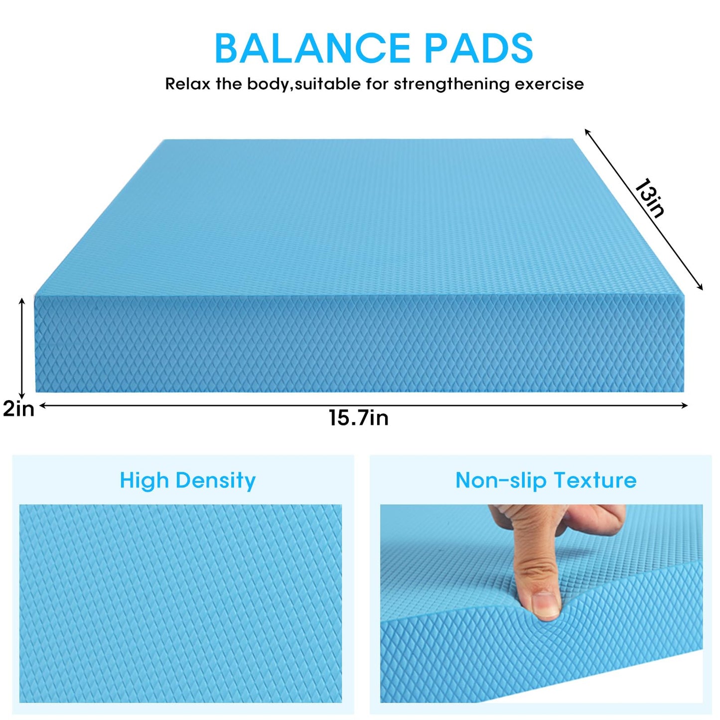 MBKHFLL Exercise Balance Pad，Balance Foam Mat for Physical Therapy Equipment & Strength Stability Training, Slip Resistant Foam Mat for Yoga, Pilates, Meditation，Gardening knee pads (blue)