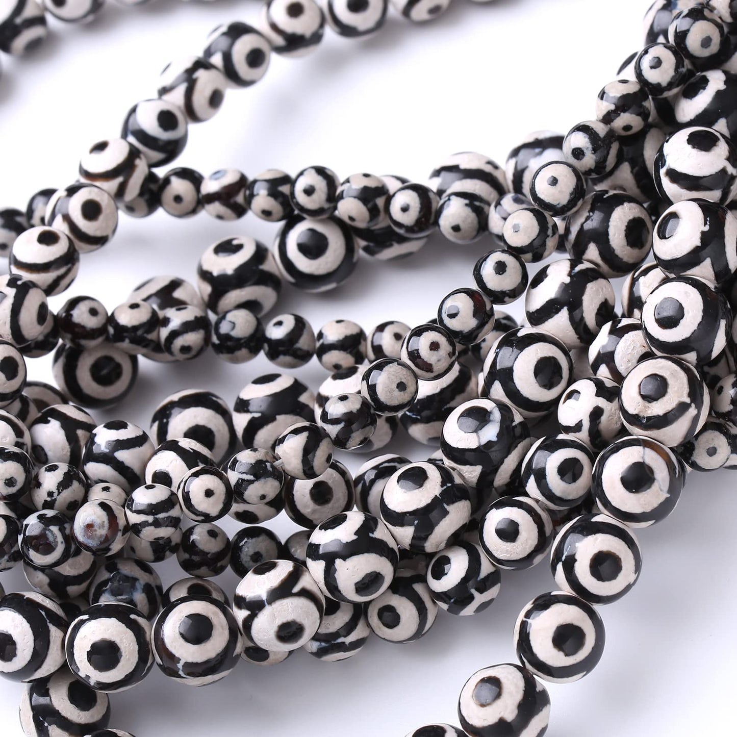 60PCS 6MM Natural Tibetan Stone Beads Round Loose Stone Beads for Jewelry Making DIY Energy Stone Healing Power Bracelet 15"