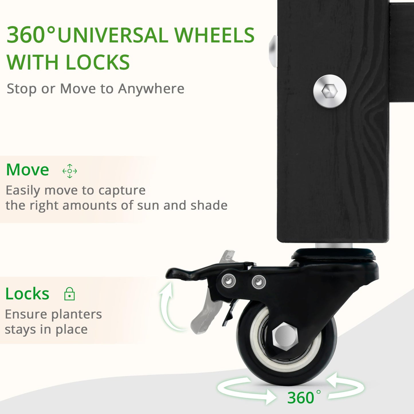 LUE BONA Raised Garden Bed with Wheels, 48 * 16.7 * 28 in, Poly Elevated Outdoor Planter Box with Tools, Weather Resistant, Standing Growing Bed Herb Planter for Vegetable, Flowers, Fruits