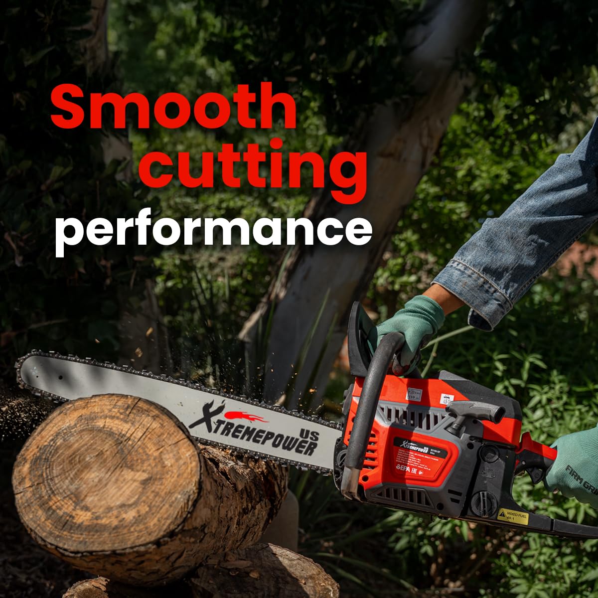 XtremepowerUS 22" Gas Chainsaw 58cc Gas Engine Wood Cutting Aluminum Gasoline Gas 2-Stroke Chainsaw Cutting Wood Cutter Industry Engine Motor EPA