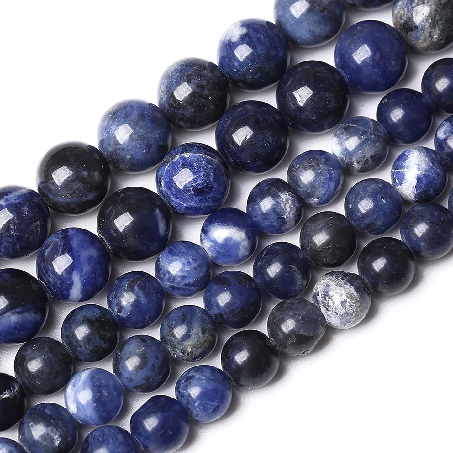 60PCS 6mm Natural Dark Blue Sodalite Stone Beads Round Loose Beads for Jewelry Making DIY Bracelet Energy Stone Healing Power 1 Strand (6mm, Natural Blue Sodalite)