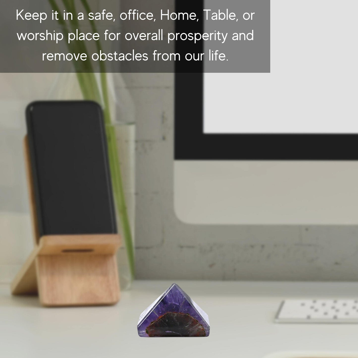 Amazing Gemstone Amethyst Chevron Pyramid Crystal Healing Stones - 1" Great Pyramid Figurine of Natural Stone Pyramid for Meditation, Reiki, Chakra Balancing and Crystal Pyramids Grid
