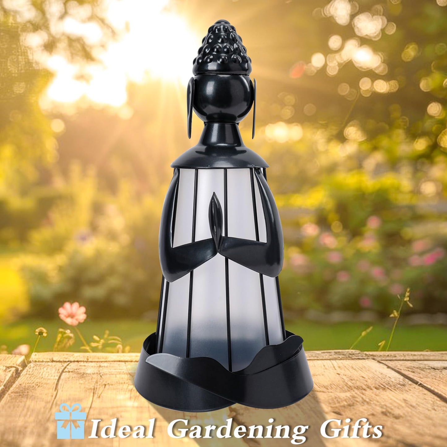MUMTOP Solar Outdoor Lights Garden Decor, Shakyamuni Buddha Waterproof Solar Powered LED Light Meditation Buddha Yard Art Ornament for Patio Outside Lawn Backyard Balcony Decorations