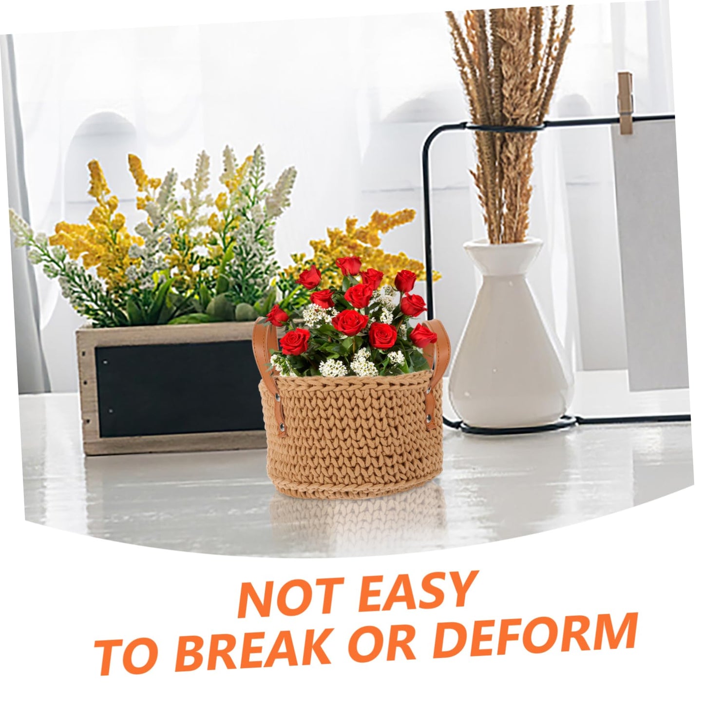 STOBAZA 1pc Cotton Rope Basket Woven Storage Basket Natural Rope for Home Organization