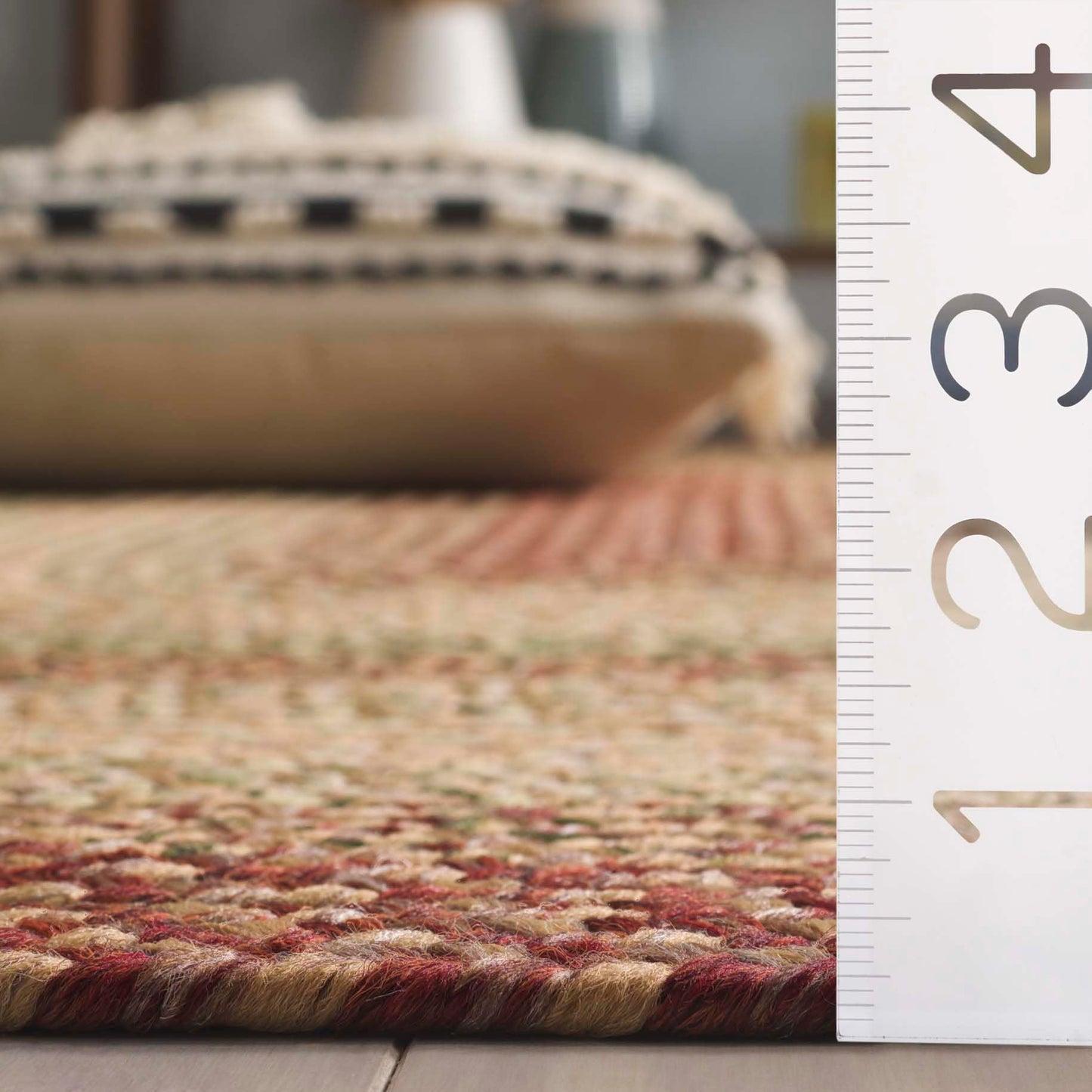 SAFAVIEH Washable Rug Outdoor Braided Collection - 5' x 8' Oval, Rust & Multi, Handmade & Reversible, Non-Shedding & Easy to Clean, Ideal for Patio, Backyard, Mudroom (BRD303A)