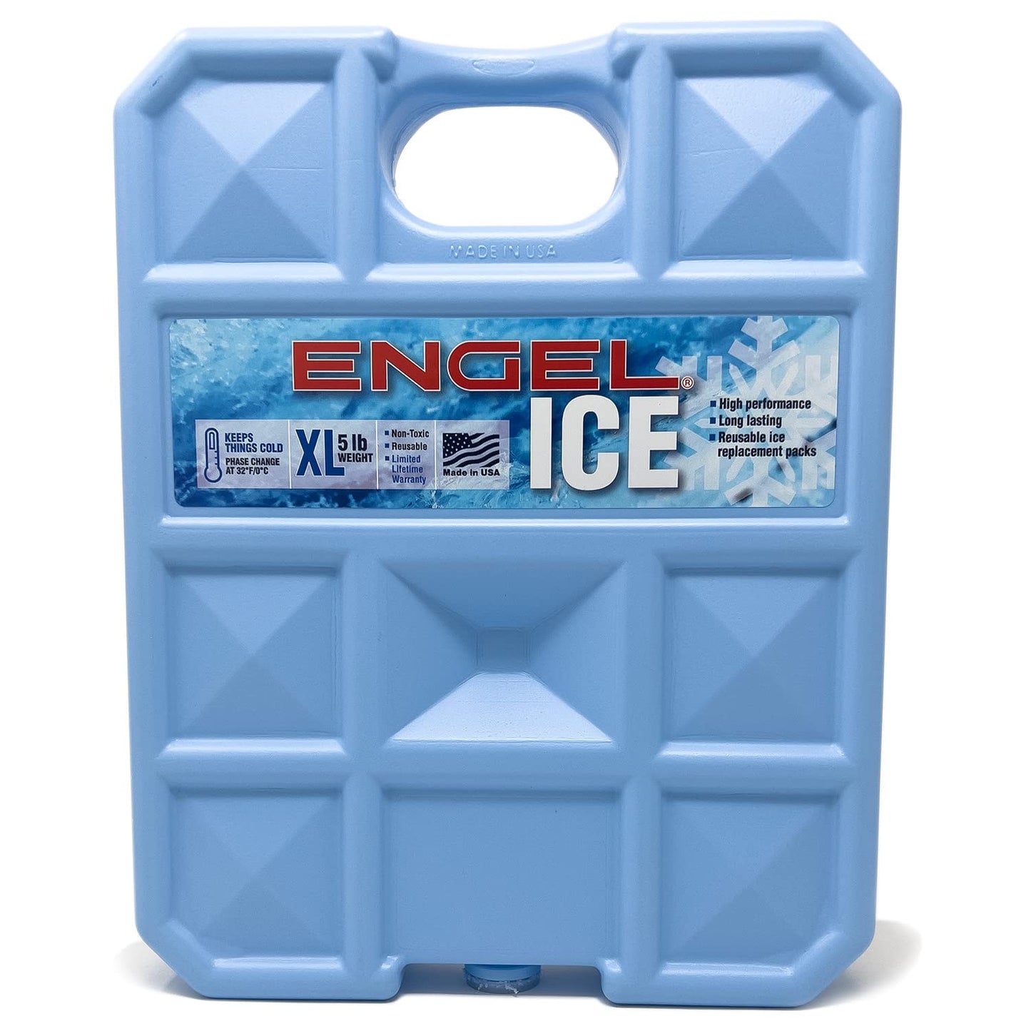 ENGEL 5lb Reusable Ice Packs 32°F - Made in USA - Long-Lasting Cooler Packs for Camping, Fishing, Boating & Food Storage - Non-Toxic Safe Replacement for Regular Ice